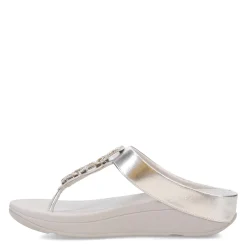 Wedges*FitFlop Women's , Fino Crystal Chain Toe-Post Sandal Silver
