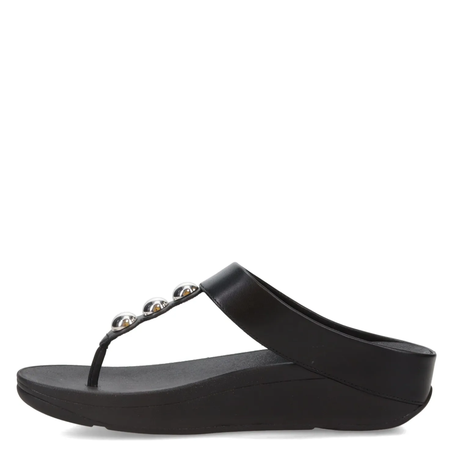 Wedges*FitFlop Women's , Fino Mirror Dome Toe-Post Sandal Black