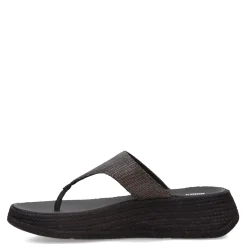 Flip Flops*FitFlop Women's , F-Mode Espadrille Glitz Thong Sandal Black