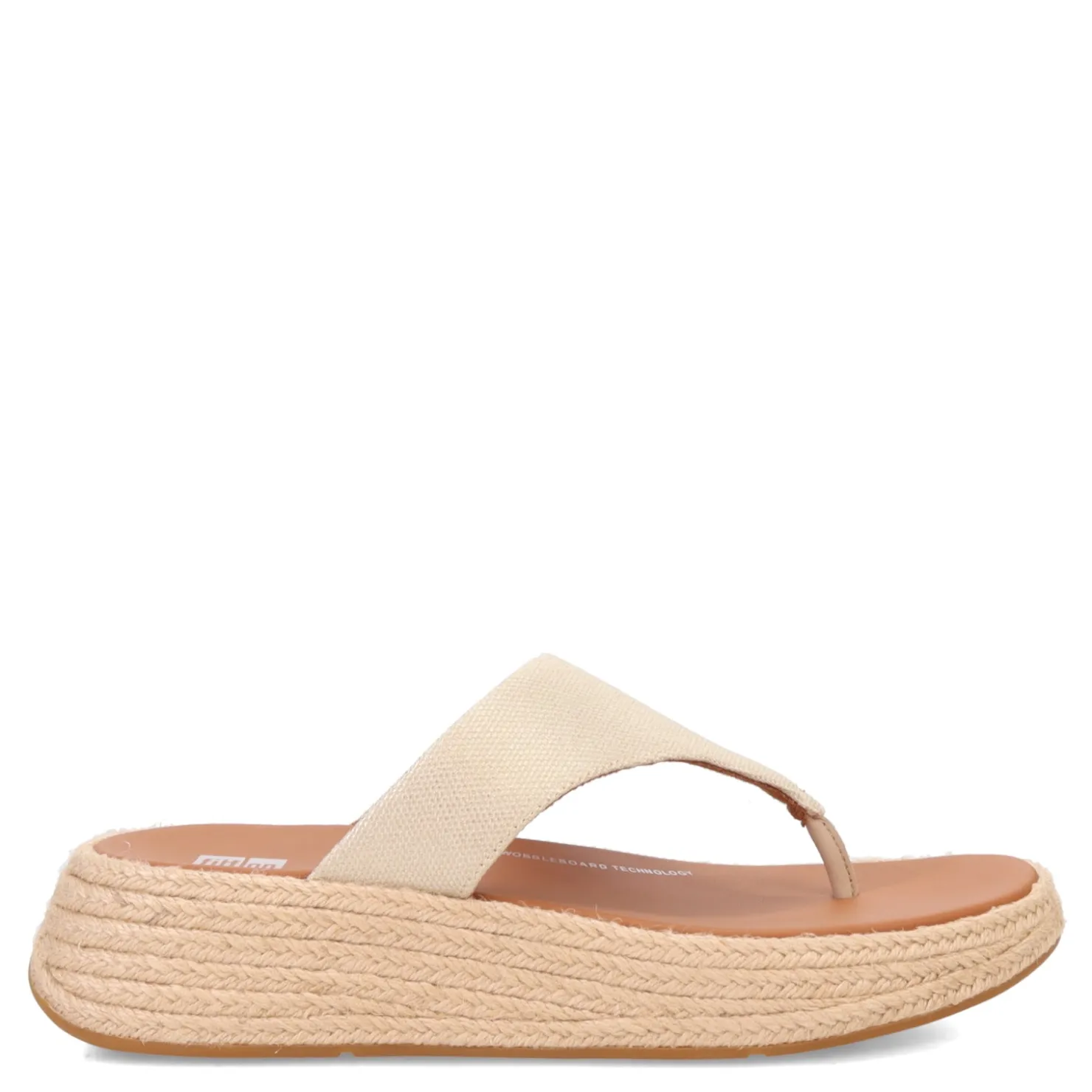 Flip Flops*FitFlop Women's , F-Mode Espadrille Glitz Thong Sandal Ivory