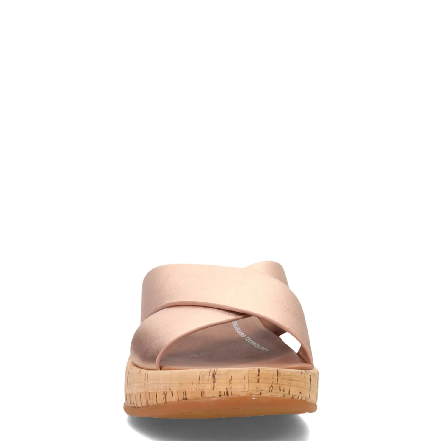 Flip Flops*FitFlop Women's , F-Mode Flatform Cross Slide Rose Gold