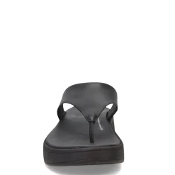 Flip Flops*FitFlop Women's , F-Mode Flatform Toe-Post Sandal Black