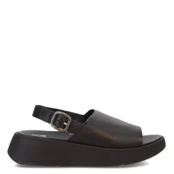 Footbed Sandals*FitFlop Women's , F-Mode Leather Flatform Back-Strap Sandal Black