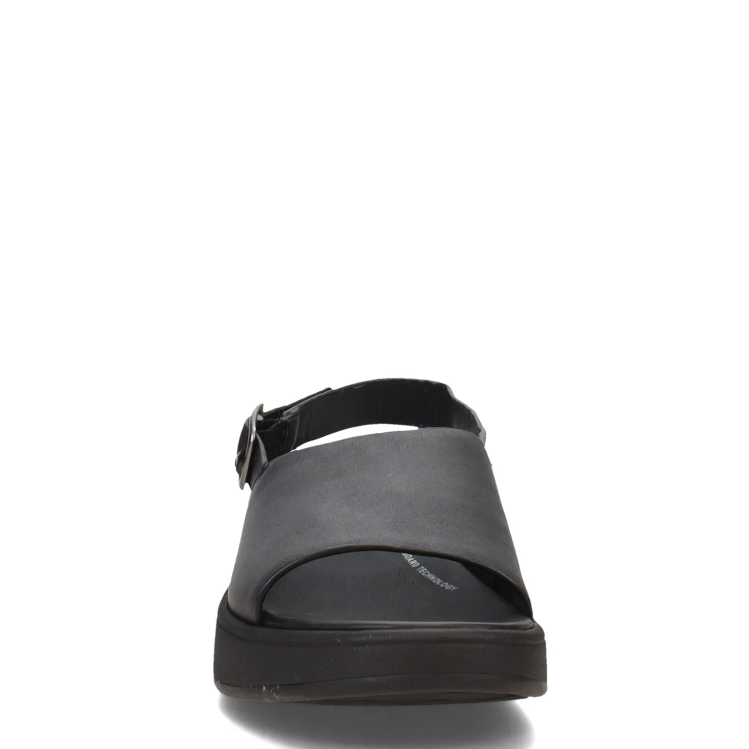 Footbed Sandals*FitFlop Women's , F-Mode Leather Flatform Back-Strap Sandal Black