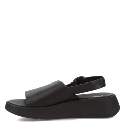 Footbed Sandals*FitFlop Women's , F-Mode Leather Flatform Back-Strap Sandal Black