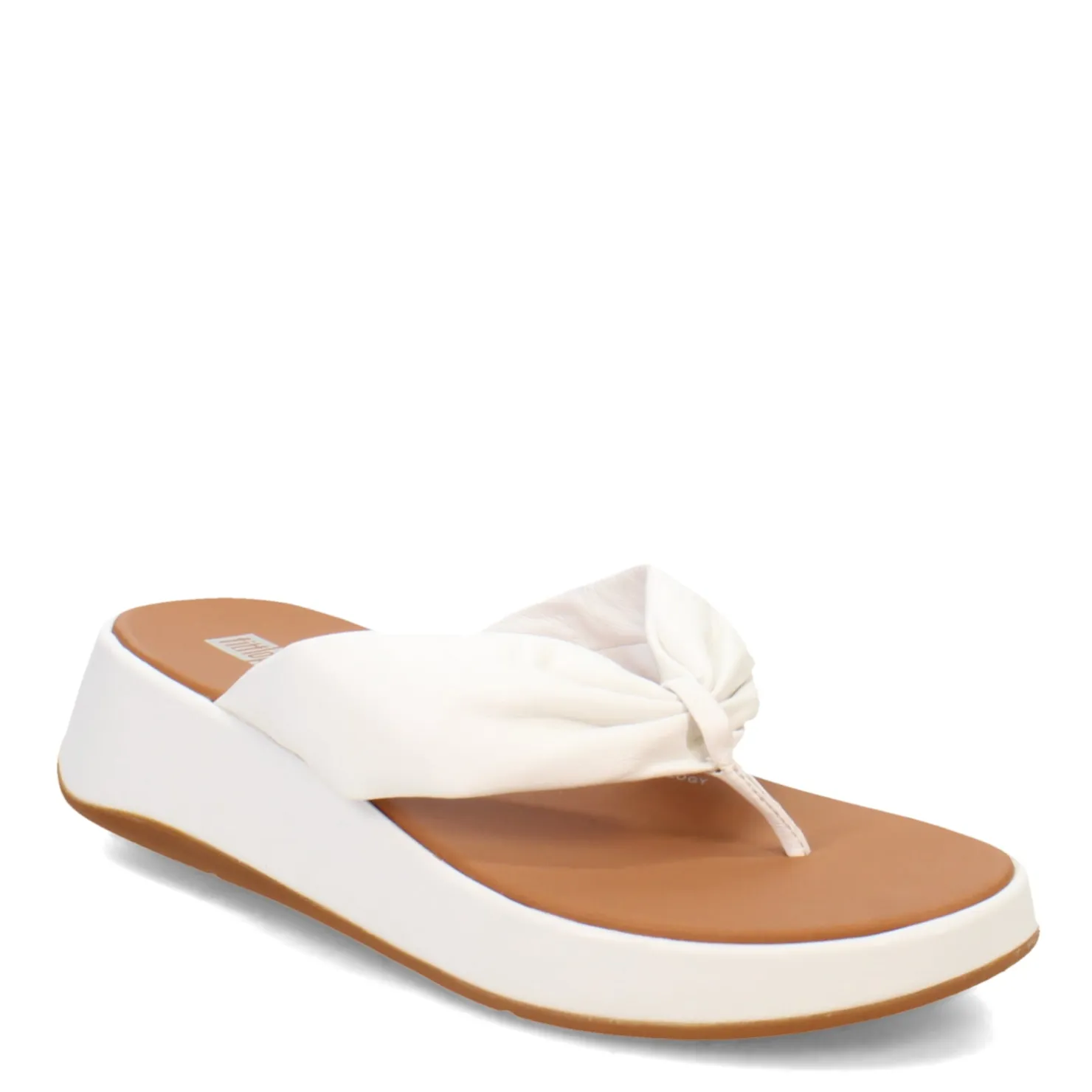 Wedges*FitFlop Women's , F-Mode Leather-Twist Toe-Post Sandal Urban White