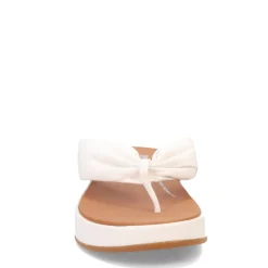 Wedges*FitFlop Women's , F-Mode Leather-Twist Toe-Post Sandal Urban White