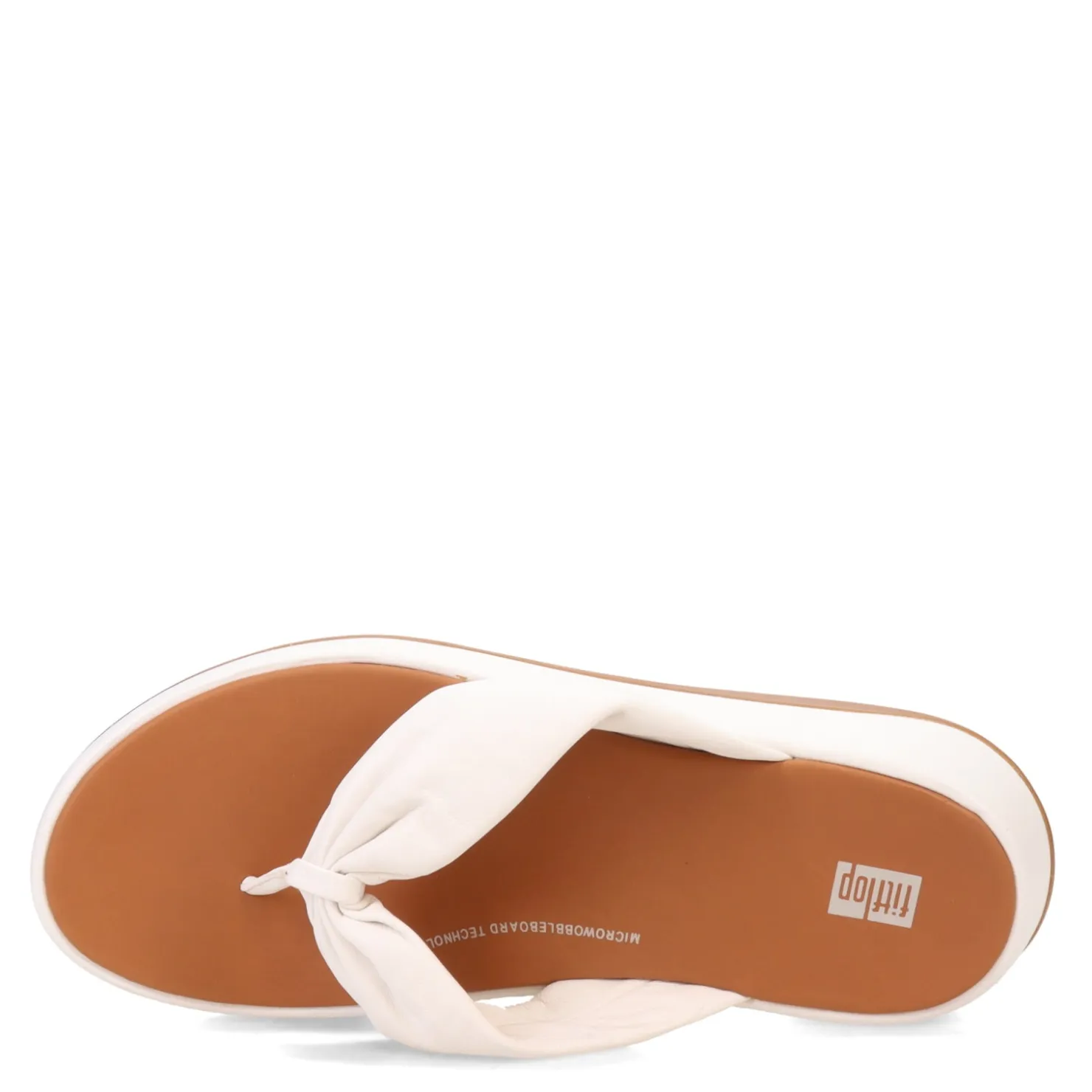 Wedges*FitFlop Women's , F-Mode Leather-Twist Toe-Post Sandal Urban White