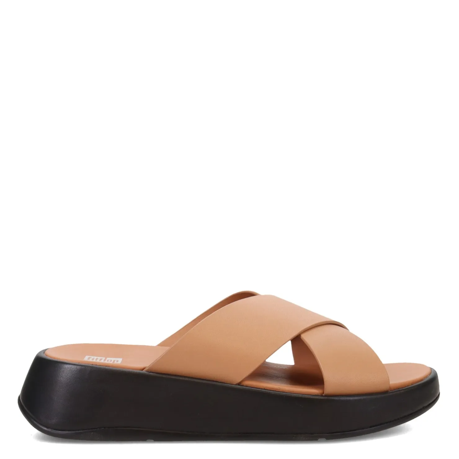 Women's , F-Mode Luxe Leather Flatform Cross Slide|FitFlop New