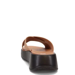Wedges*FitFlop Women's , F-Mode Luxe Leather Flatform Cross Slide Tan