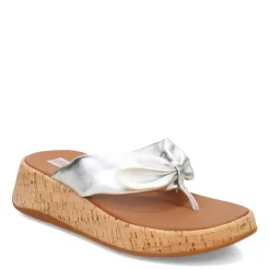 Flip Flops*FitFlop Women's , F-Mode Twist Flatform Thong Sandal Silver