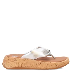 Flip Flops*FitFlop Women's , F-Mode Twist Flatform Thong Sandal Silver