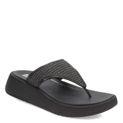 Footbed Sandals*FitFlop Women's , F-Mode Woven Flatform Toe Post Sandal Black