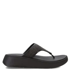 Footbed Sandals*FitFlop Women's , F-Mode Woven Flatform Toe Post Sandal Black