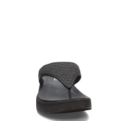 Footbed Sandals*FitFlop Women's , F-Mode Woven Flatform Toe Post Sandal Black