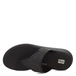 Footbed Sandals*FitFlop Women's , F-Mode Woven Flatform Toe Post Sandal Black