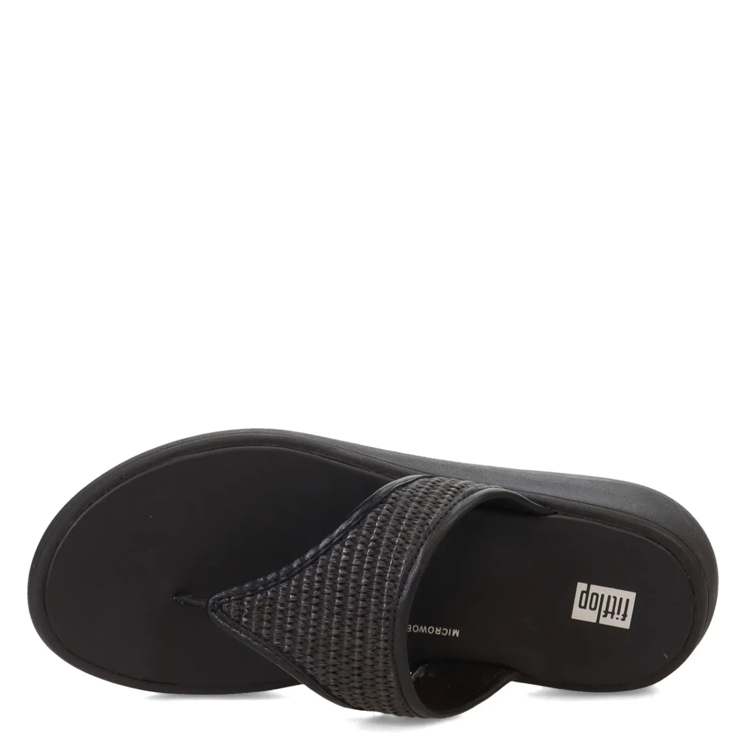 Footbed Sandals*FitFlop Women's , F-Mode Woven Flatform Toe Post Sandal Black