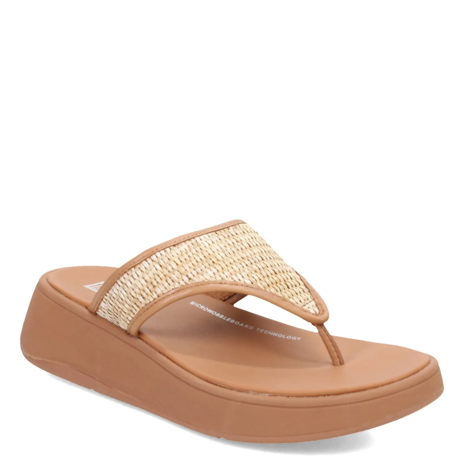 Flip Flops*FitFlop Women's , F-Mode Woven Flatform Toe Post Sandal Tan