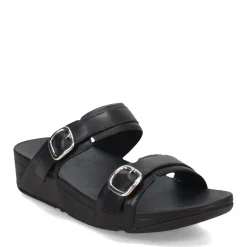 Wedges*FitFlop Women's , Lulu Adjustable Buckle Slide Sandal Black