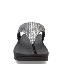 Wedges*FitFlop Women's , Lulu Glitter Thong Sandal Silver