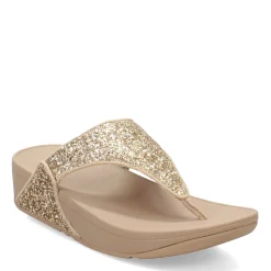 Wedges*FitFlop Women's , Lulu Glitter Thong Sandal Latte Beige