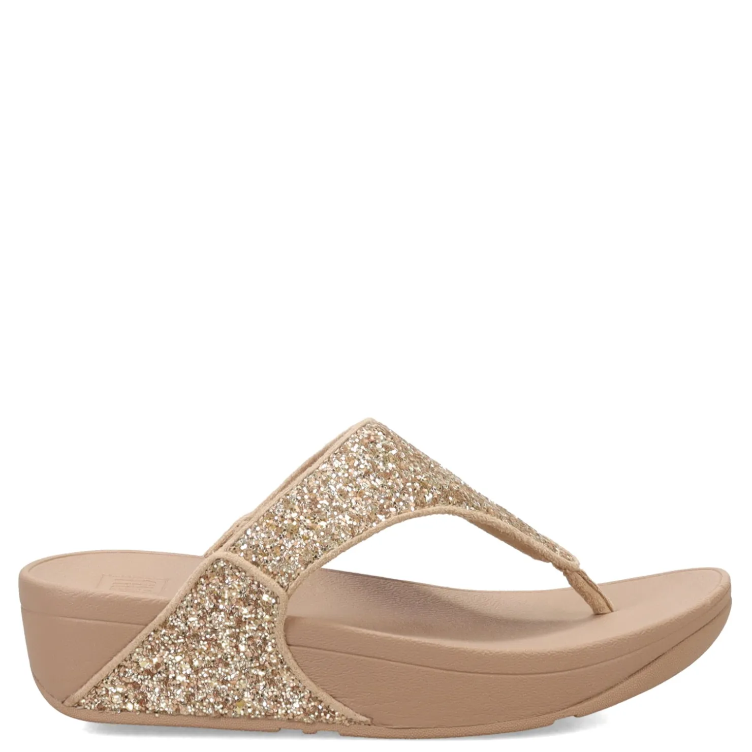 Wedges*FitFlop Women's , Lulu Glitter Thong Sandal Latte Beige