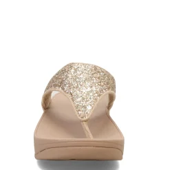 Wedges*FitFlop Women's , Lulu Glitter Thong Sandal Latte Beige