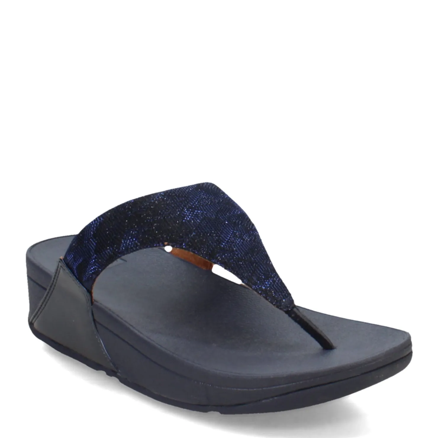 Wedges*FitFlop Women's , Lulu Glitz Thong Sandal Midnight Navy