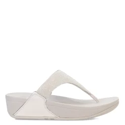 Flip Flops*FitFlop Women's , Lulu Shimmerlux Thong Sandal Silver