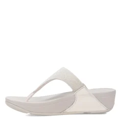 Flip Flops*FitFlop Women's , Lulu Shimmerlux Thong Sandal Silver