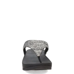 Wedges*FitFlop Women's , Lulu Shimmerweave Thong Sandal Black