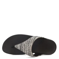 Wedges*FitFlop Women's , Lulu Shimmerweave Thong Sandal Black