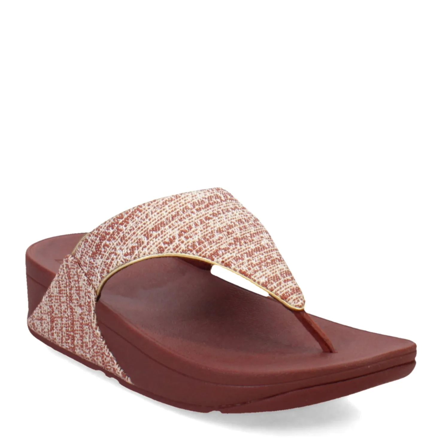 Wedges*FitFlop Women's , Lulu Shimmerweave Thong Sandal Brown