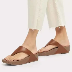 Footbed Sandals*FitFlop Women's , Lulu Thong Sandal Light Tan