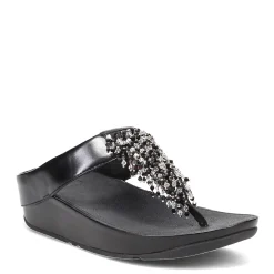 Wedges*FitFlop Women's , Rumba Beaded Toe-Post Sandal Black