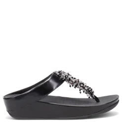 Wedges*FitFlop Women's , Rumba Beaded Toe-Post Sandal Black