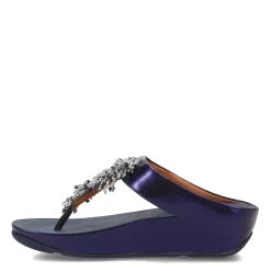 Footbed Sandals*FitFlop Women's , Rumba Beaded Toe-Post Sandal Midnight Navy