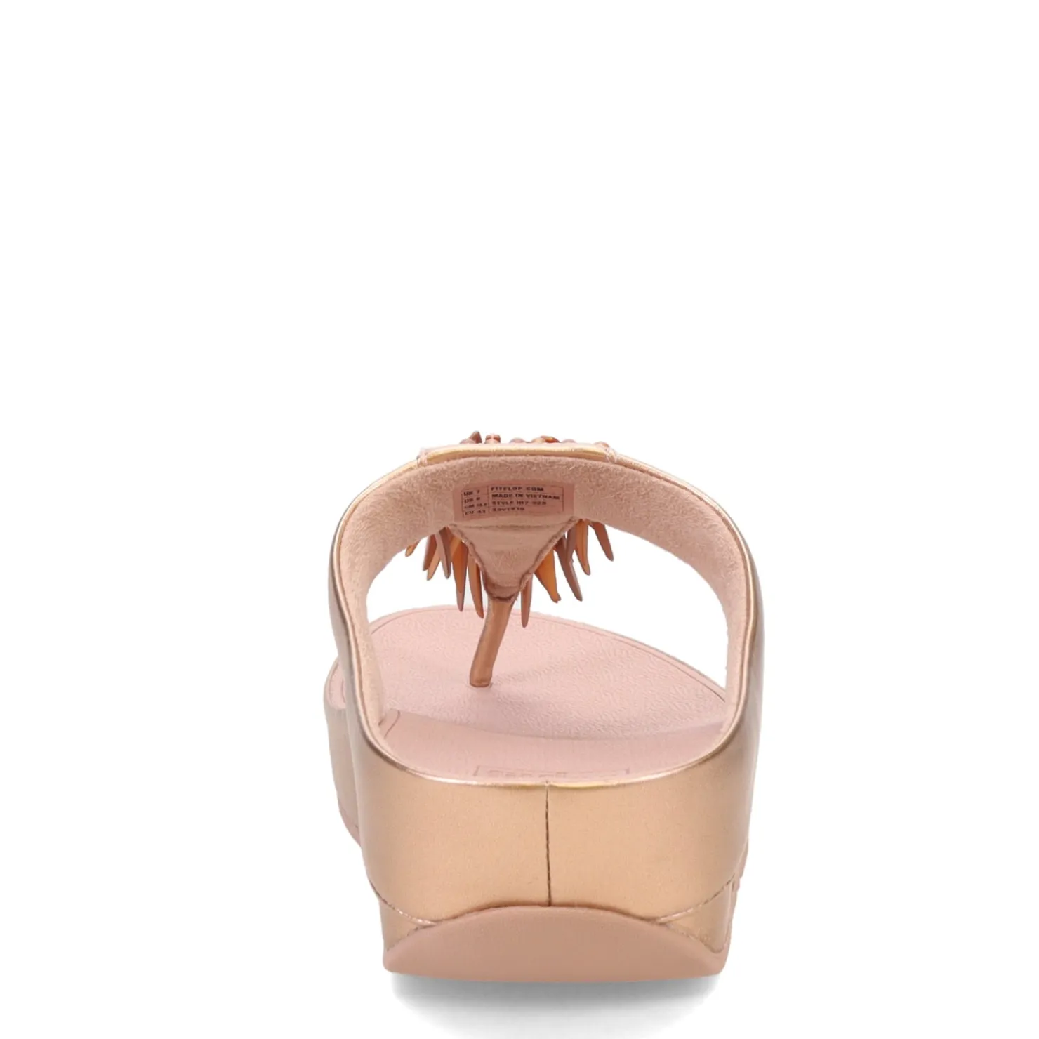 Wedges*FitFlop Women's , Rumba Beaded Metallic Toe-Post Sandal Rose Gold