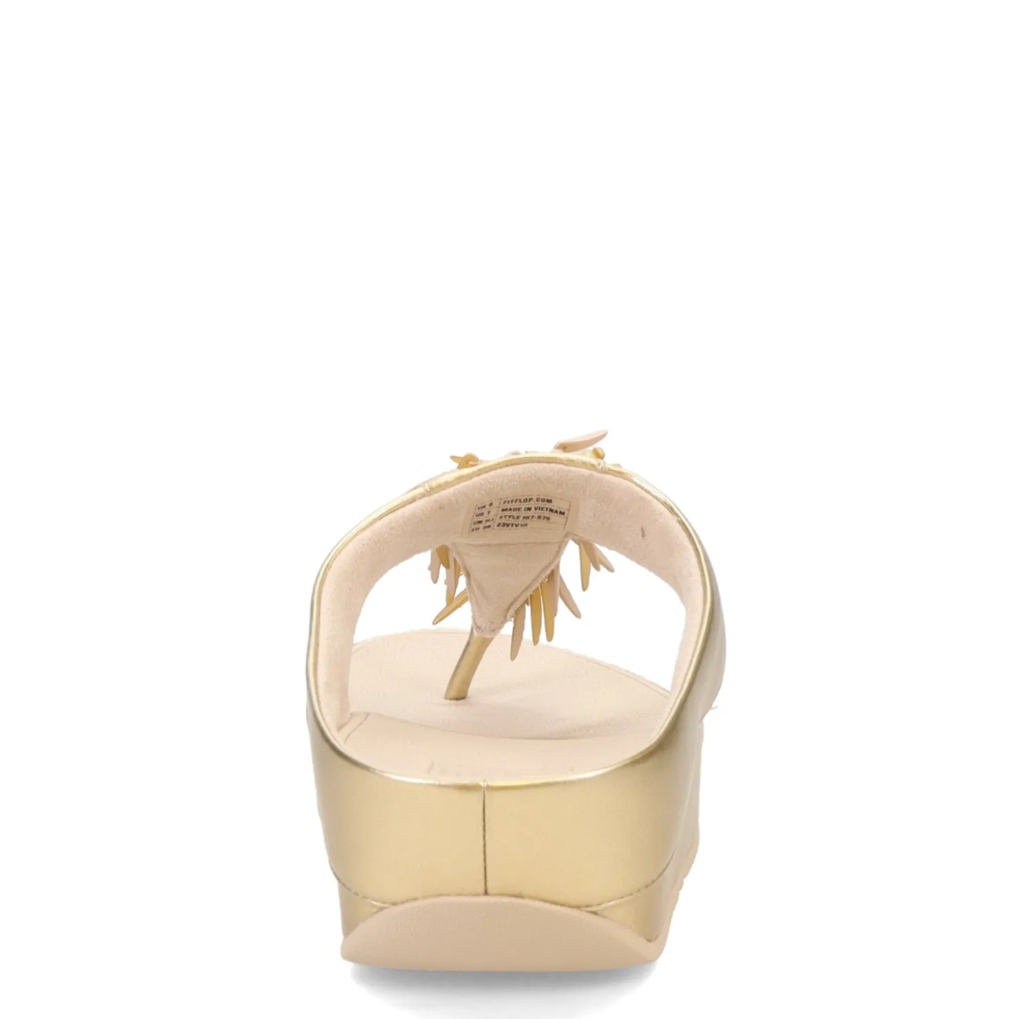 Wedges*FitFlop Women's , Rumba Beaded Metallic Toe-Post Sandal Platinum