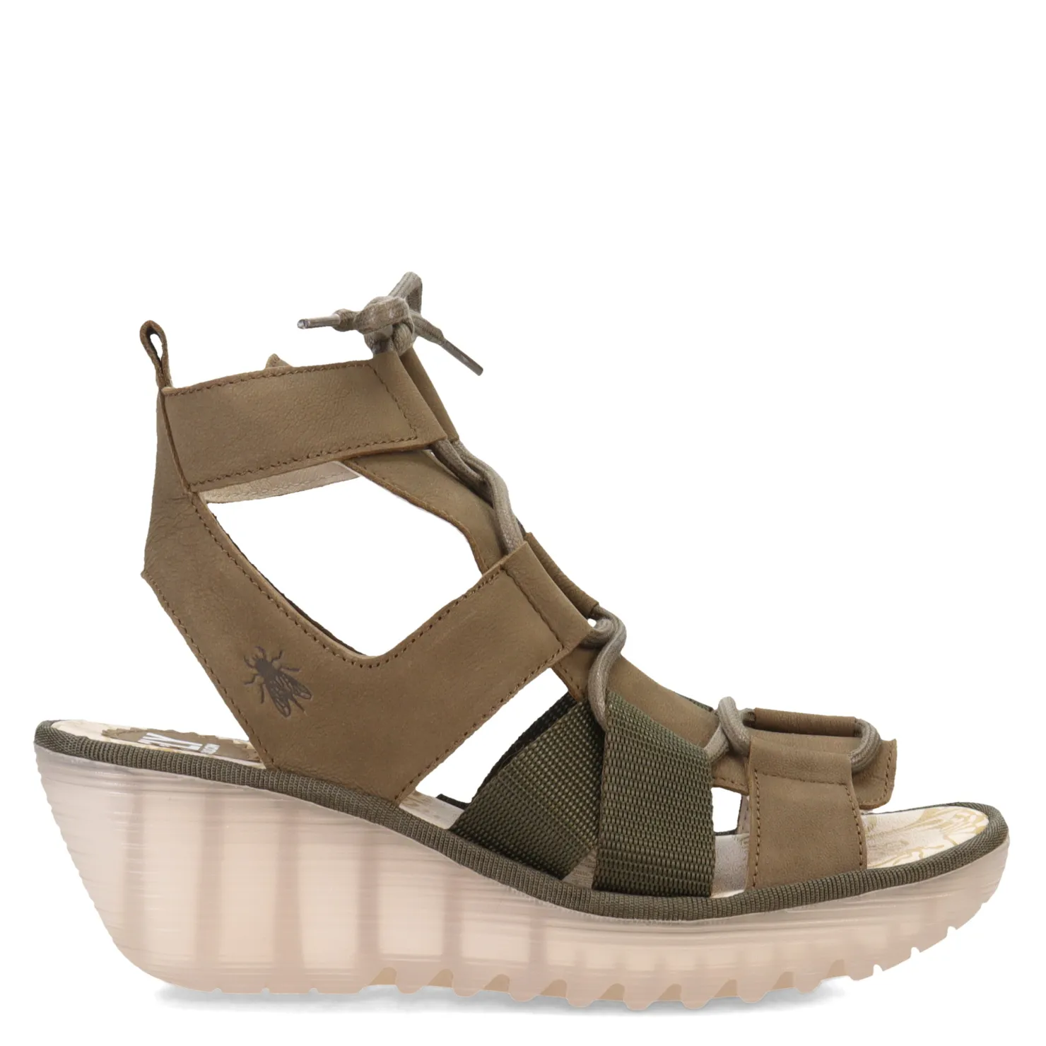 Wedges*Fly London Women's , Yaca Sandal Khaki