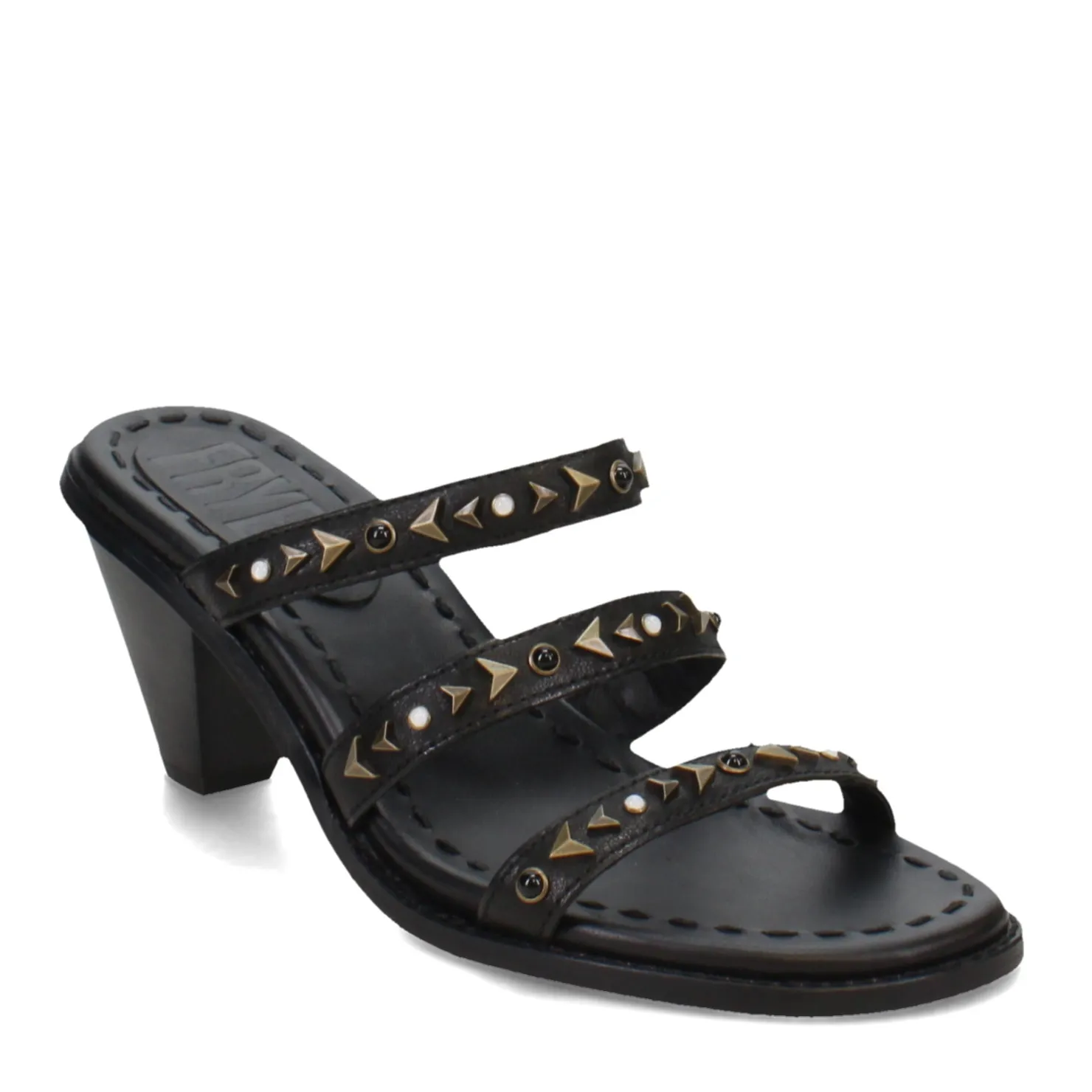 Heeled Sandals*Frye Women's , Estelle Studded Sandal Black