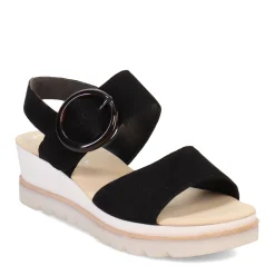 Wedges*Gabor Women's , Wedge Ankle Strap 84.645 Sandal Black