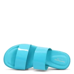 Wedges*Hush Puppies Women's , Brite Jells Slide Sandal Caribbean Blue