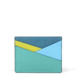 Wallets*Intercontinental Leather Ind Women's ILI, Asymmetric Card Case Serenity Multi