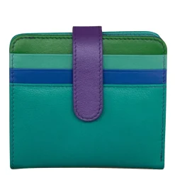Wallets*Intercontinental Leather Ind Women's ILI, Bifold Wallet - RFID Blocking Cool Tropics