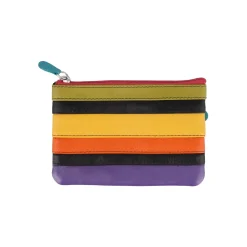 Handbags*Intercontinental Leather Ind Women's ILI, Coin Key Pouch Black Brights