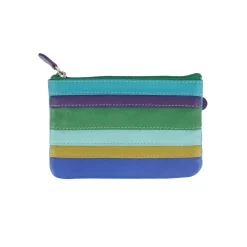 Handbags*Intercontinental Leather Ind Women's ILI, Coin Key Pouch Cool Tropics