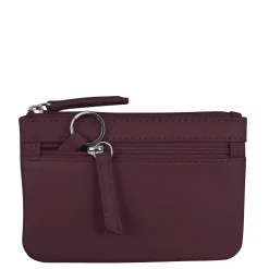 Wallets*Intercontinental Leather Ind Women's ILI, Coin Key Pouch Eggplant