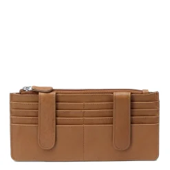 Wallets*Intercontinental Leather Ind Women's ILI, Leather Credit Card Wallet Saddle Tan