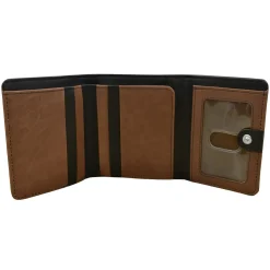 Wallets*Intercontinental Leather Ind Women's ILI, Tri-fold Mini Wallet- RFID Blocking Toffee Black